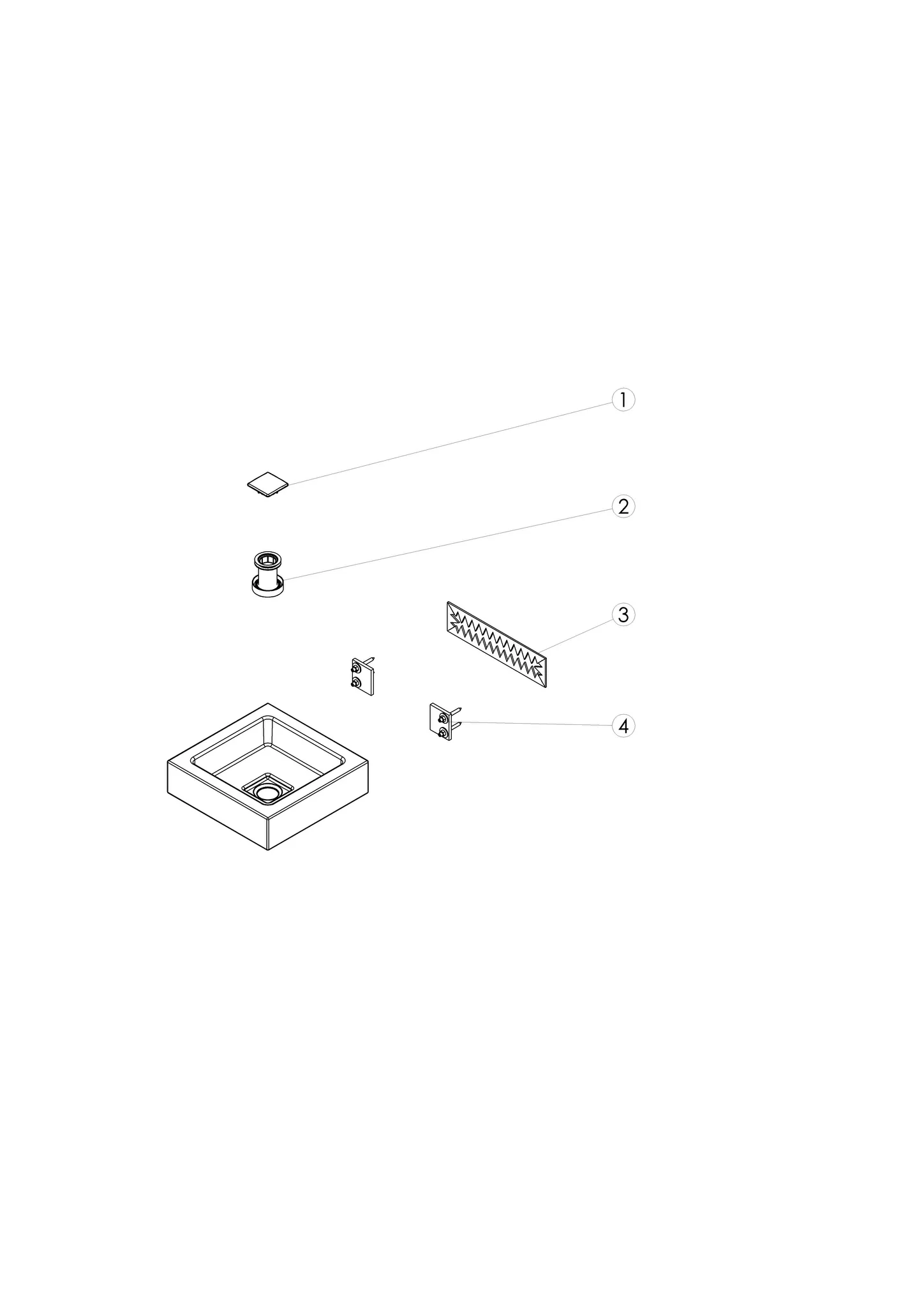 Waschbecken „Q-Serie“ 325 × 90 mm, ohne Hahnlochbohrung, mittig mit ProShield