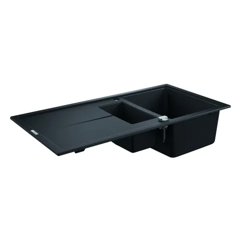 Kompositspüle K400 31642, mit Abtropffläche, Modell: K400 60-C 100/50 1.5 rev, Montageart: Standard-Einbauspüle, Maße: 1000 x 500 mm, 1 Becken: 335 x 420 x 205 mm, 0,5 Becken: 155 x 295 x 146 mm, granit schwarz Kompositspüle K400 31642, mit Abtropffläche, Modell: K400 60-C 100/50 1.5 rev, Montageart: Standard-Einbauspüle, Maße: 1000 x 500 mm, 1 Becken: 335 x 420 x 205 mm, 0,5 Becken: 155 x 295 x 146 mm, granit schwarz