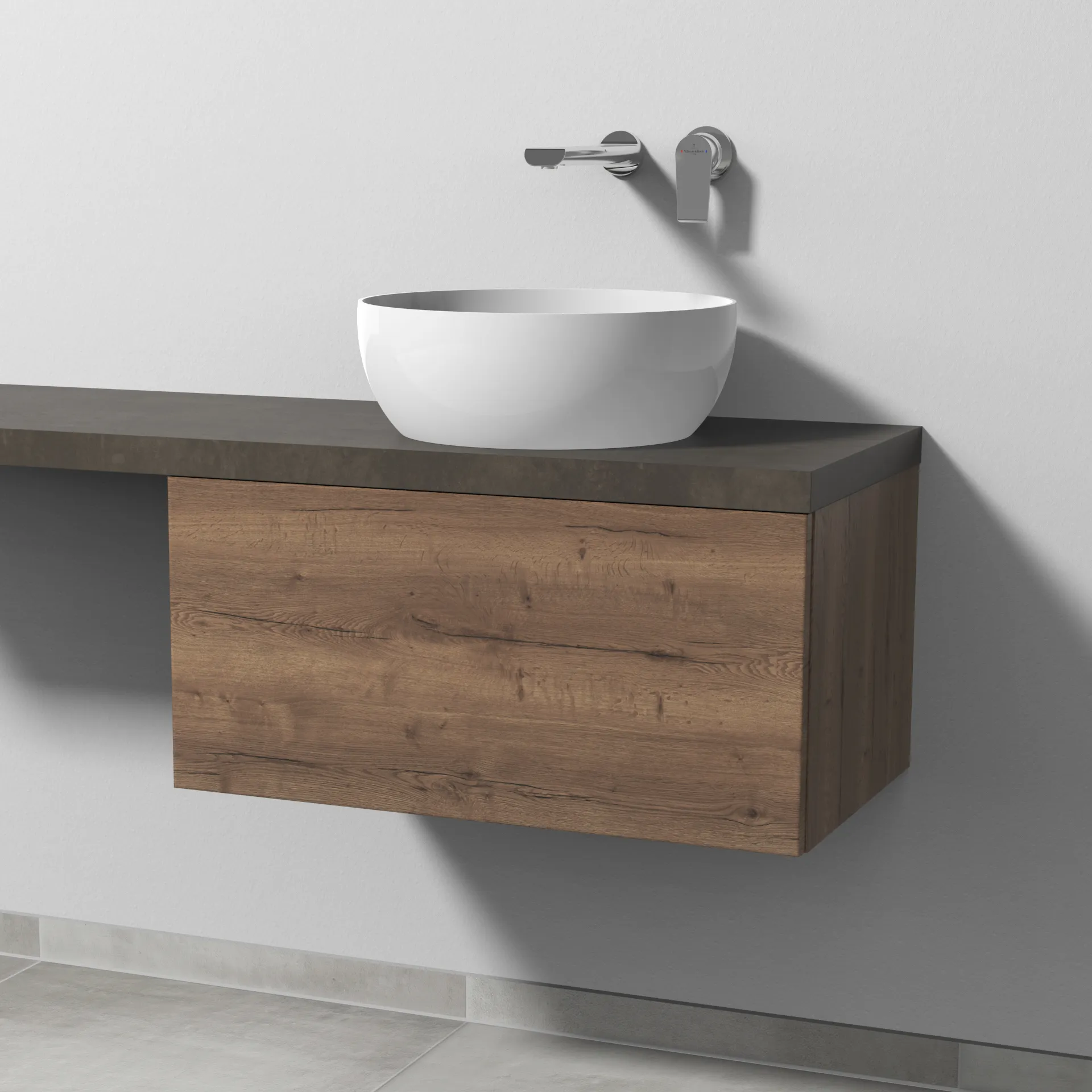 Sanipa Waschtischunterschrank „2morrow“ 700 × 340 × 420 mm in Eiche Tabak