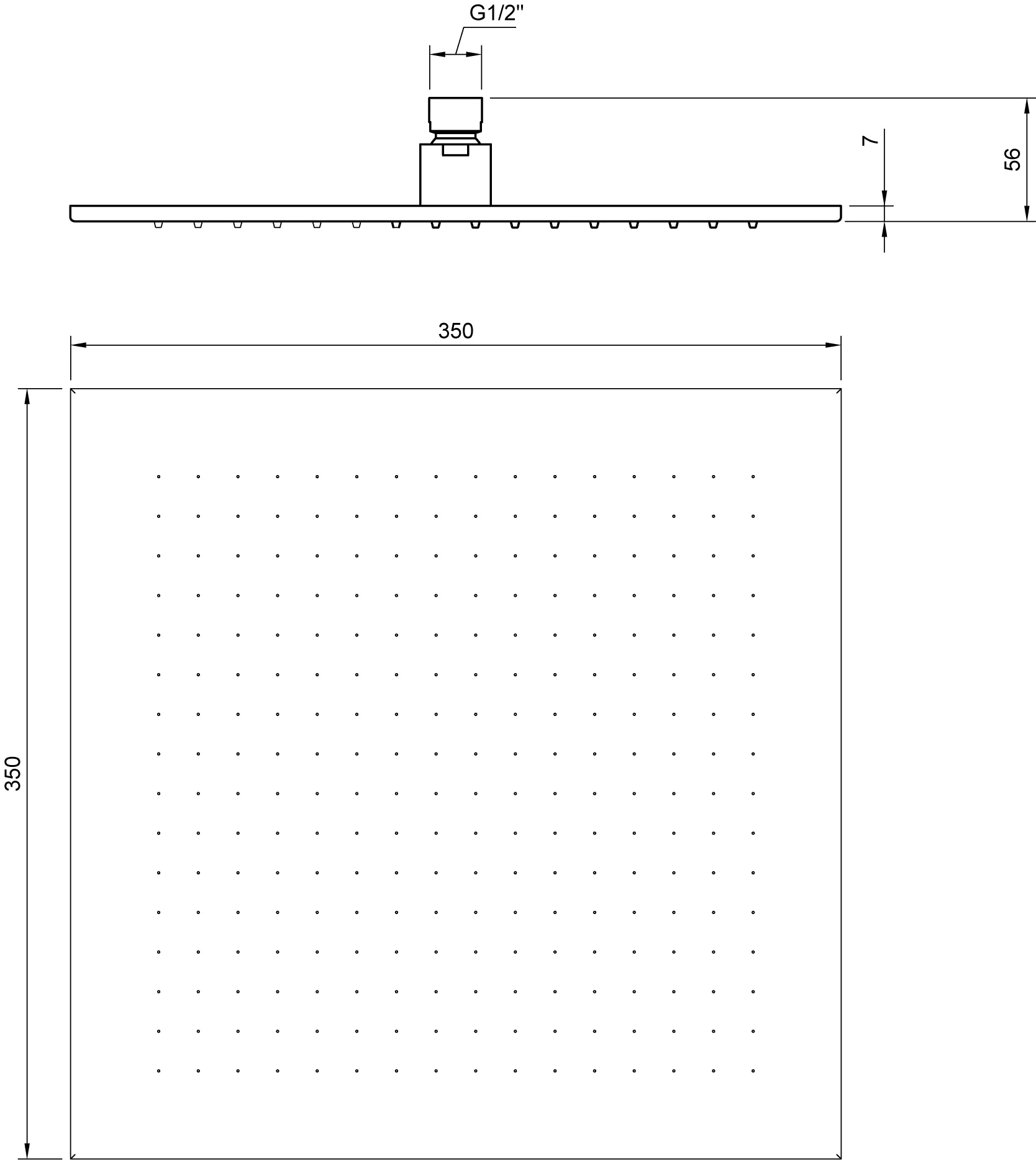 Villeroy & Boch Universal Showers TVC000006000, Regenbrause, 350x56x350mm, Eckig, Chrom Villeroy & Boch Universal Showers TVC000006000, Regenbrause, 350x56x350mm, Eckig, Chrom