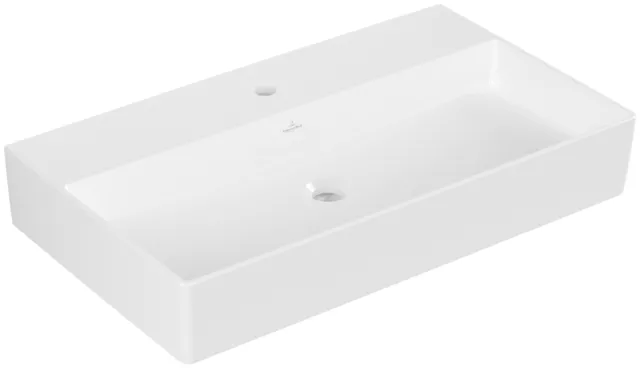 Villeroy & Boch Wandwaschtisch aus TitanCeram geschliffen „Memento 2.0“ 800 × 470 × 140 mm, mit Hahnlochbohrung, Hahnlochposition mittig in Weiß Alpin Villeroy & Boch Wandwaschtisch aus TitanCeram geschliffen „Memento 2.0“ 800 × 470 × 140 mm, mit Hahnlochbohrung, Hahnlochposition mittig in Weiß Alpin