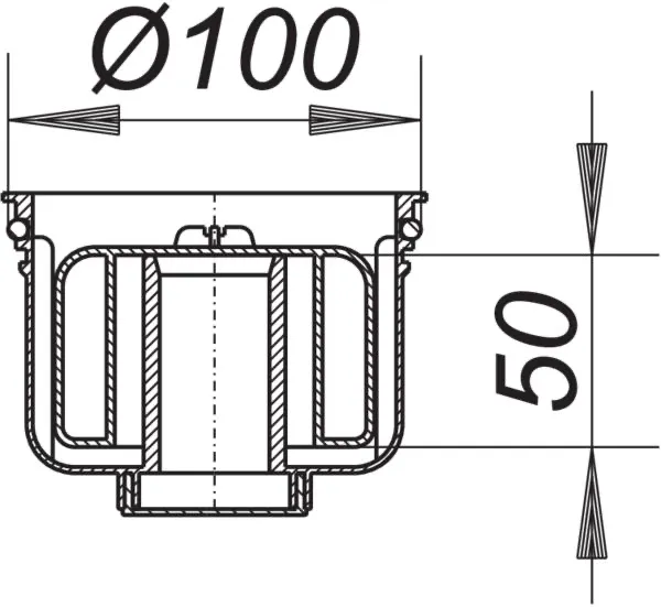 Geruchverschluss Primus, 50 mm, zu Aufsätzen 120 x 120 mm Geruchverschluss Primus, 50 mm, zu Aufsätzen 120 x 120 mm
