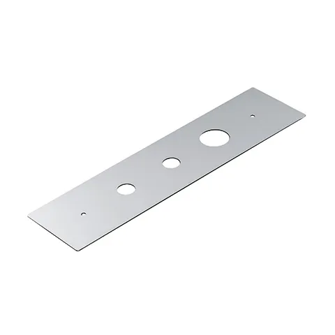 Kludi ZUBEHÖR - Sichtbare Montageplatte für 3-Loch chrom, Lochdurchmesser 33 mm / 56 mm, Lochabstand 110 mm, Länge 566 mm, Breite 144 mm