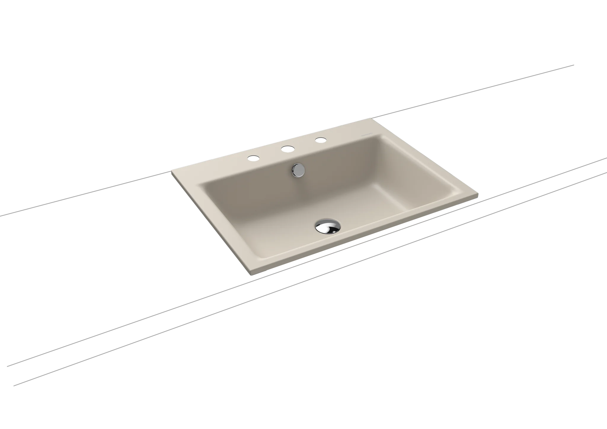 Kaldewei Einbauwaschtisch PURO 600 x 460 mm in warm grey