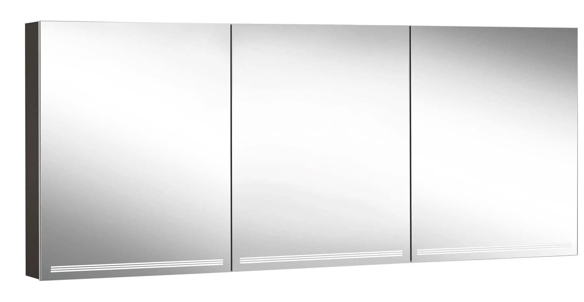 Schneider Spiegelschrank GRACE TW, Modell GRL 180/3/GT/TW – Aufputzmontage, Aluminiumkorpus, verspiegelt, LED-Beleuchtung Tunable White Schneider Spiegelschrank GRACE TW, Modell GRL 180/3/GT/TW – Aufputzmontage, Aluminiumkorpus, verspiegelt, LED-Beleuchtung Tunable White