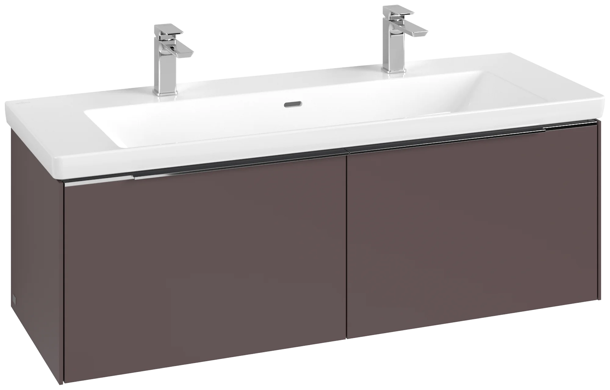 Villeroy & Boch Waschbeckenunterschrank Subway 3.0, Eckig Dark Berry, 1272x462 mm, Höhe 89 cm, mit Beleuchtung und SoftClosing