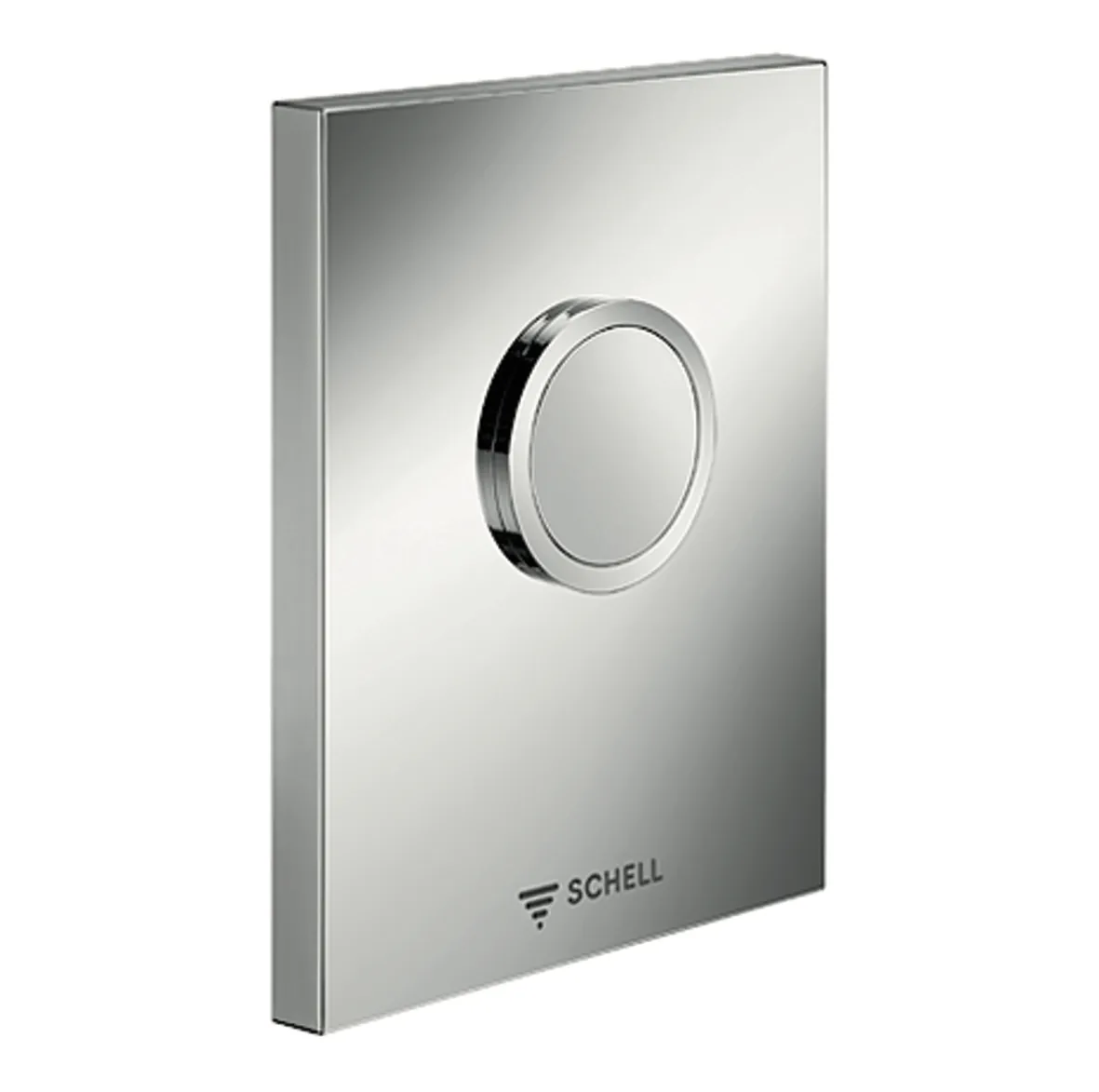 WC-Betätigungsplatte EDITION, Design-Betätigungsplatte, Betätigungstaste, B 124 mm x H 153,5 mm x T 12 mm, Frontplatte chrom, chrom