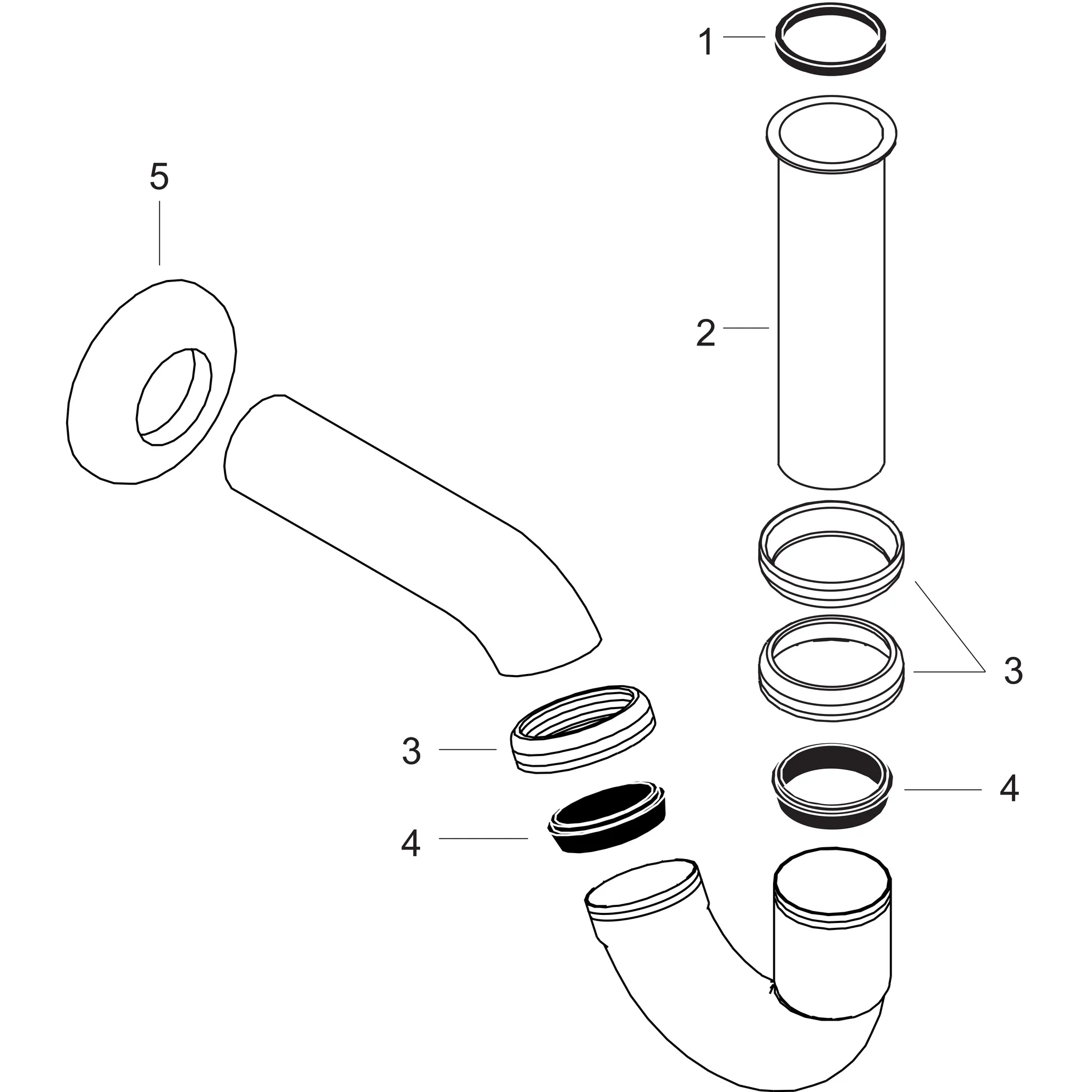 Bidet Röhrensifon DN32 chrom Bidet Röhrensifon DN32 chrom