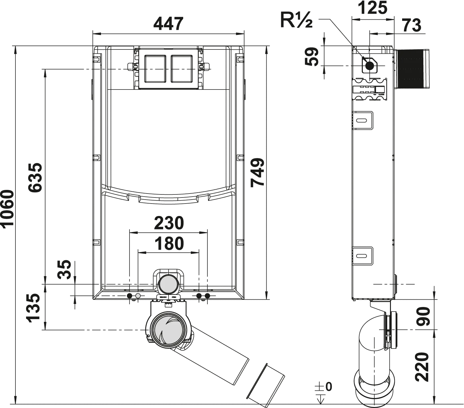 Villeroy & Boch ViConnect WC-Montageelement Nassbau
