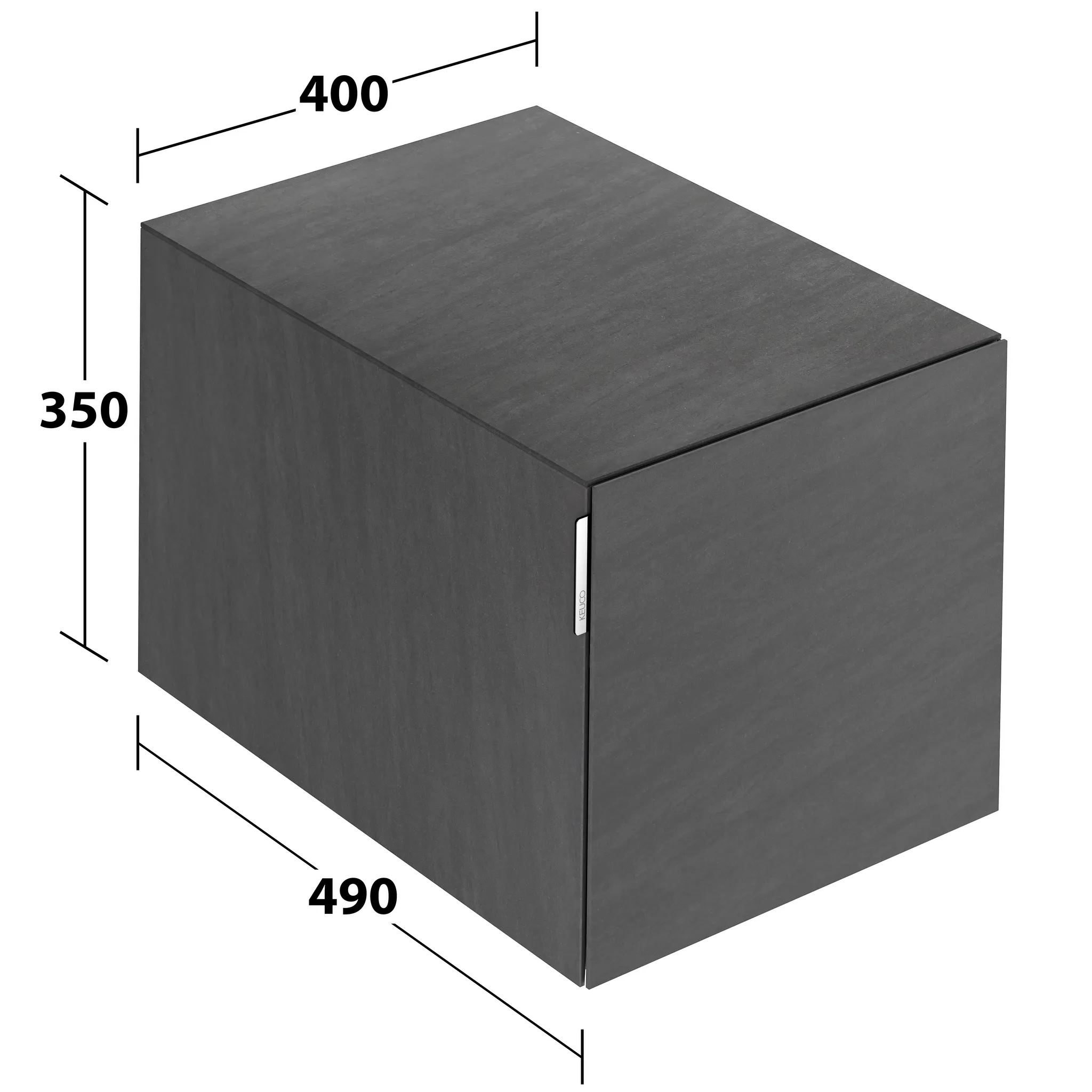 KEUCO Sideboard mit Auszug „Edition 11 Art“ Basalt (Keramik), Basalt (Keramik), mit Beleuchtung 40 × 35 × 49 cm