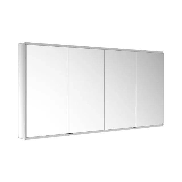 KEUCO Wandvorbau Spiegelschrank 4-türig „Royal Modular 2.0“ in Silber (eloxiert), Aufputz, ohne Beleuchtung, mit Steckdosen 1900 × 900 × 160 mm