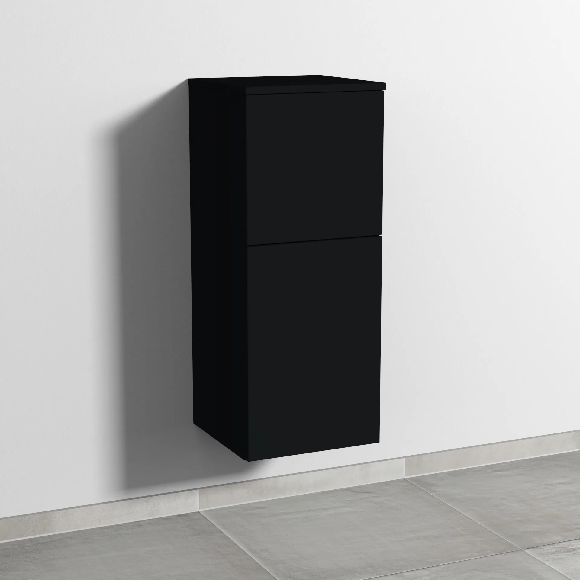 Sanipa Mittelschrank „3way“ 350 × 850 × 345 mm Anschlag rechts, in Schwarz (matt), Anschlag rechts