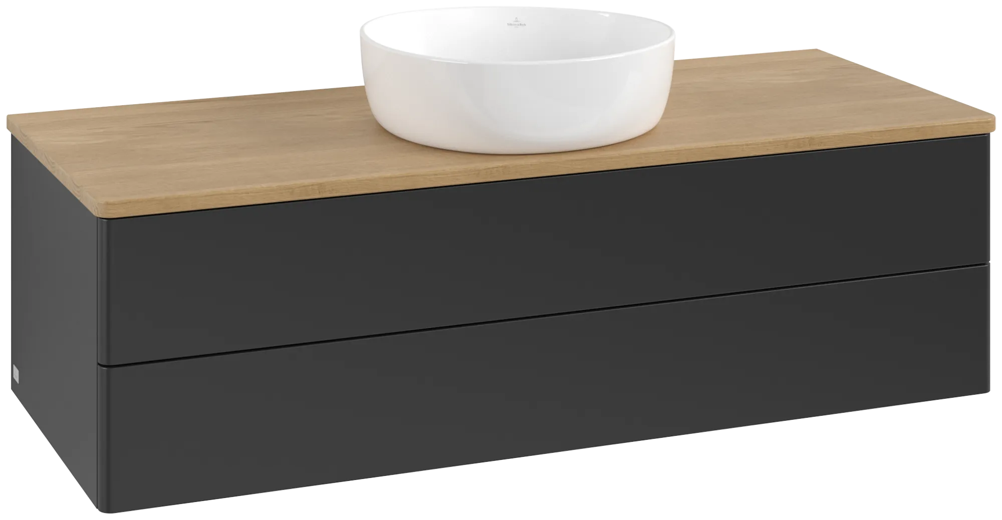 Villeroy & Boch Waschtischunterschrank „Antao“ 1200 × 360 × 500 mm Black Matt Lacquer, für Becken mittig, ohne Beleuchtung