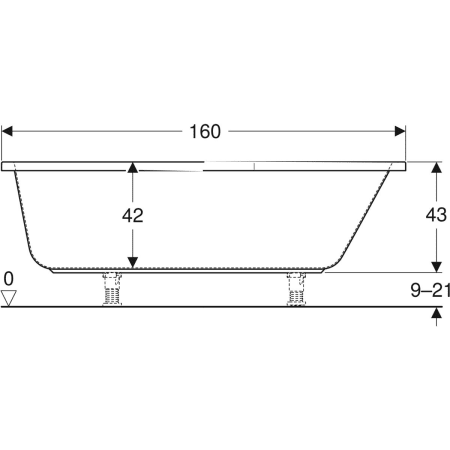 Geberit fünfeck Badewanne „Renova Comprimo“ 160 × 75 cm