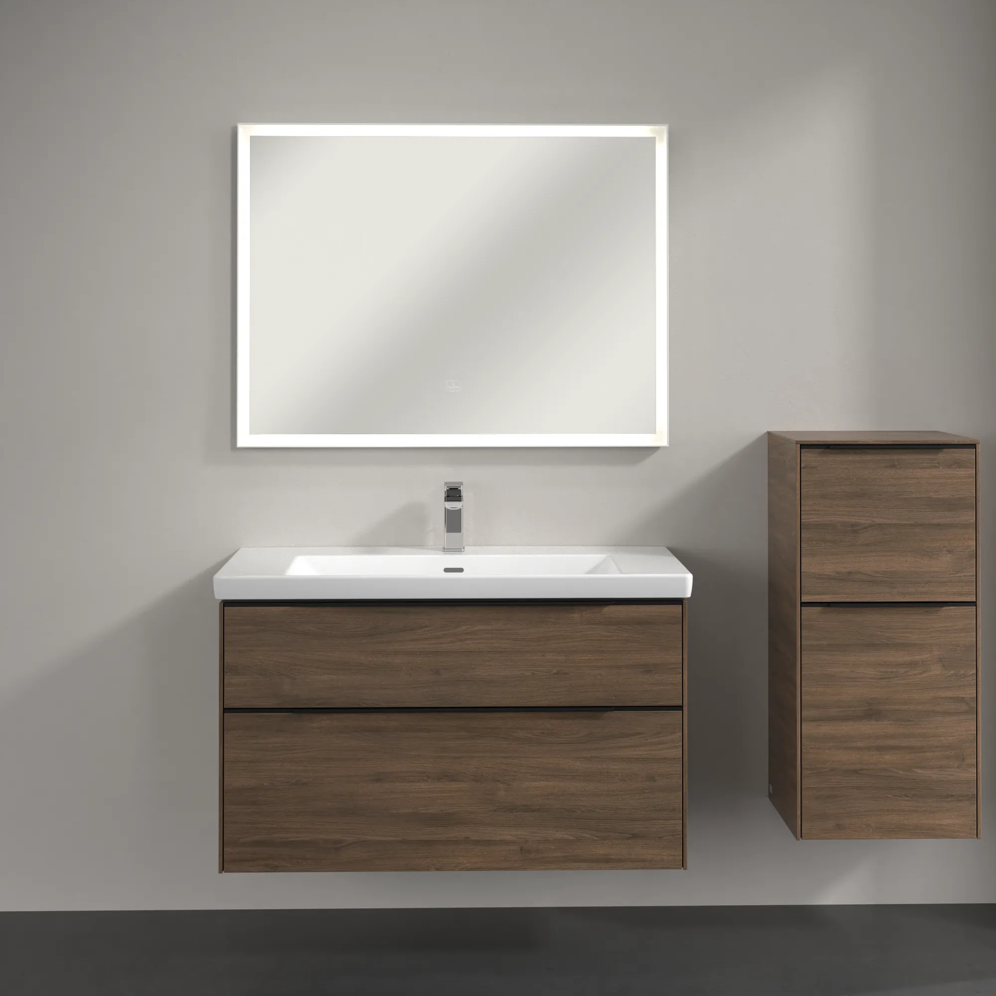 Villeroy & Boch Subway 3.0 Seitenschrank, Arizona Oak, 400x860x346 mm, eckig, mit SoftClosing, 1 Tür, 1 Auszug