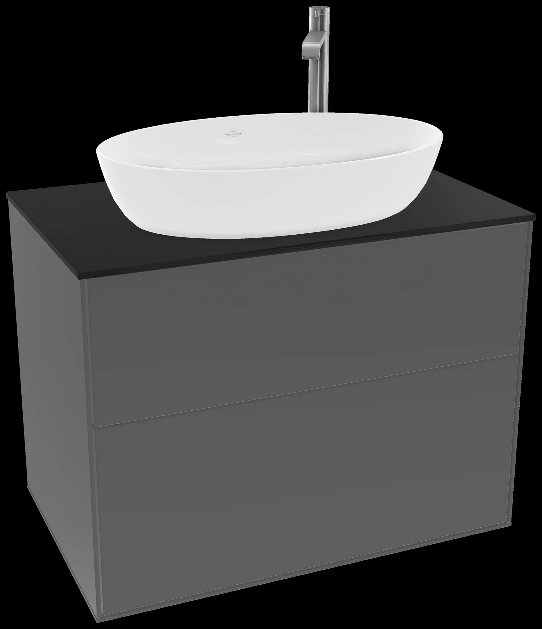Villeroy & Boch Waschbeckenunterschrank Finion F87, Anthracite Matt Lacquer, 800x603x501mm, mit SoftClosing und Push-to-open Funktion Villeroy & Boch Waschbeckenunterschrank Finion F87, Anthracite Matt Lacquer, 800x603x501mm, mit SoftClosing und Push-to-open Funktion