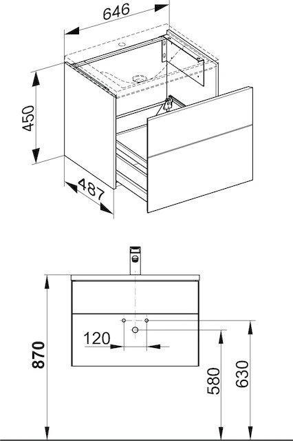 KEUCO Waschtischunterschrank mit Auszug „Royal Reflex“ Trüffel (Glas), Trüffel (Lack, seidenmatt), ohne Beleuchtung 646 × 450 × 487 mm KEUCO Waschtischunterschrank mit Auszug „Royal Reflex“ Trüffel (Glas), Trüffel (Lack, seidenmatt), ohne Beleuchtung 646 × 450 × 487 mm