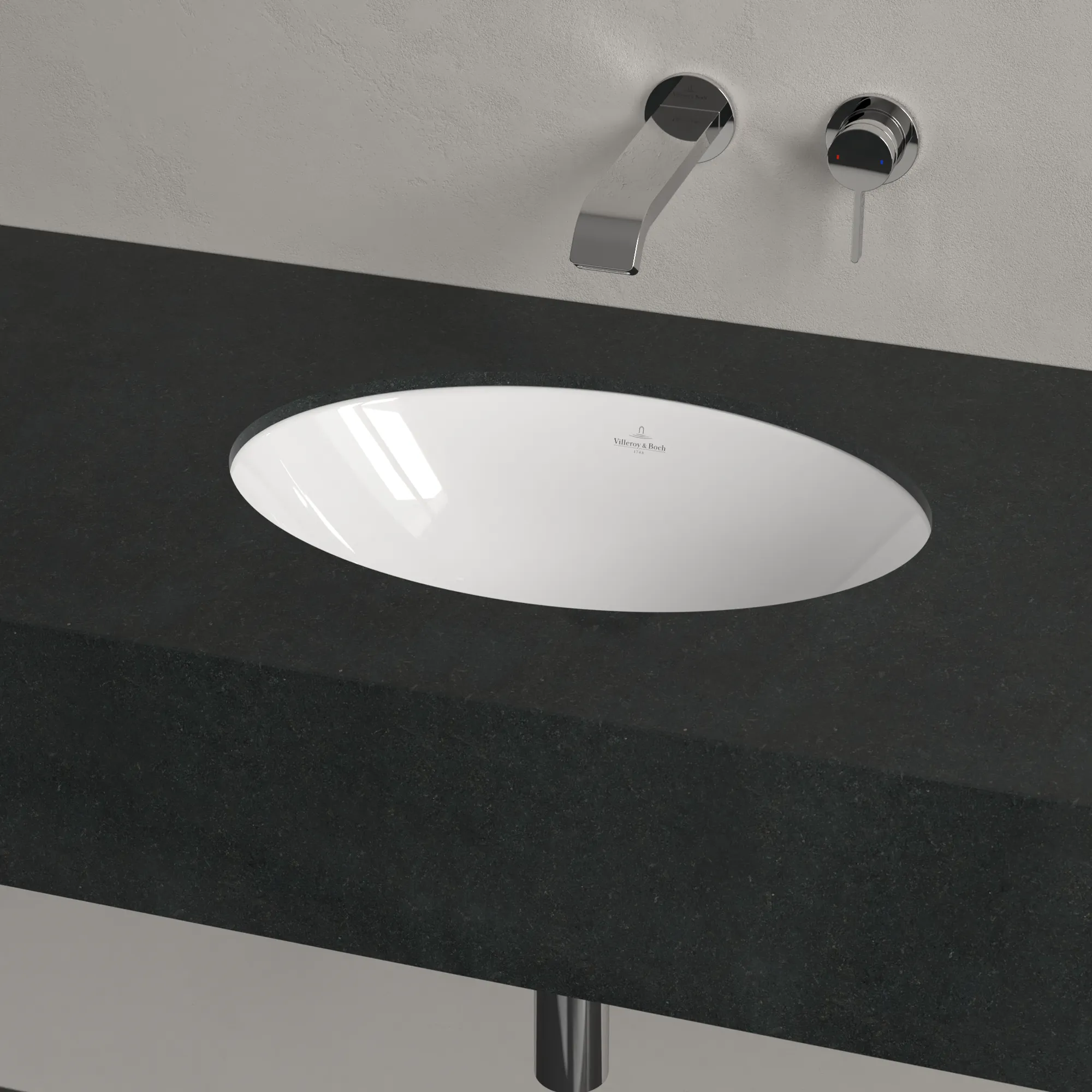 Villeroy & Boch Unterbauwaschtisch aus TitanCeram „Loop & Friends“ 505 × 360 × 185 mm, ohne Hahnlochbohrung in Weiß Alpin Villeroy & Boch Unterbauwaschtisch aus TitanCeram „Loop & Friends“ 505 × 360 × 185 mm, ohne Hahnlochbohrung in Weiß Alpin