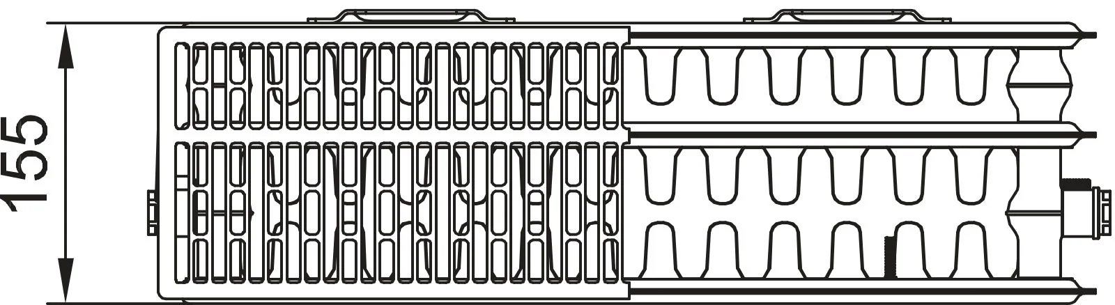Flachheizkörper therm-x2 Profil-K Typ 33, HxLxT: 200x1000x155 mm, Farbe: Weiß RAL 9016 seidenglanz, 10 bar, Abdeckung: mit, Wärmeleistung 75/65-20: 998 Watt, ohne Laschen Flachheizkörper therm-x2 Profil-K Typ 33, HxLxT: 200x1000x155 mm, Farbe: Weiß RAL 9016 seidenglanz, 10 bar, Abdeckung: mit, Wärmeleistung 75/65-20: 998 Watt, ohne Laschen