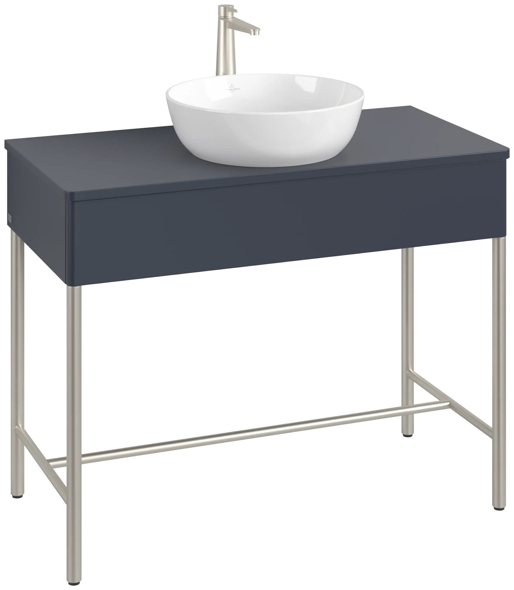 Villeroy & Boch Waschbeckenunterschrank Artis, Eckig Midnight Blue Matt Lacquer, 1000x782x500 mm, Push-to-open Funktion, mit Hahnlochbohrung