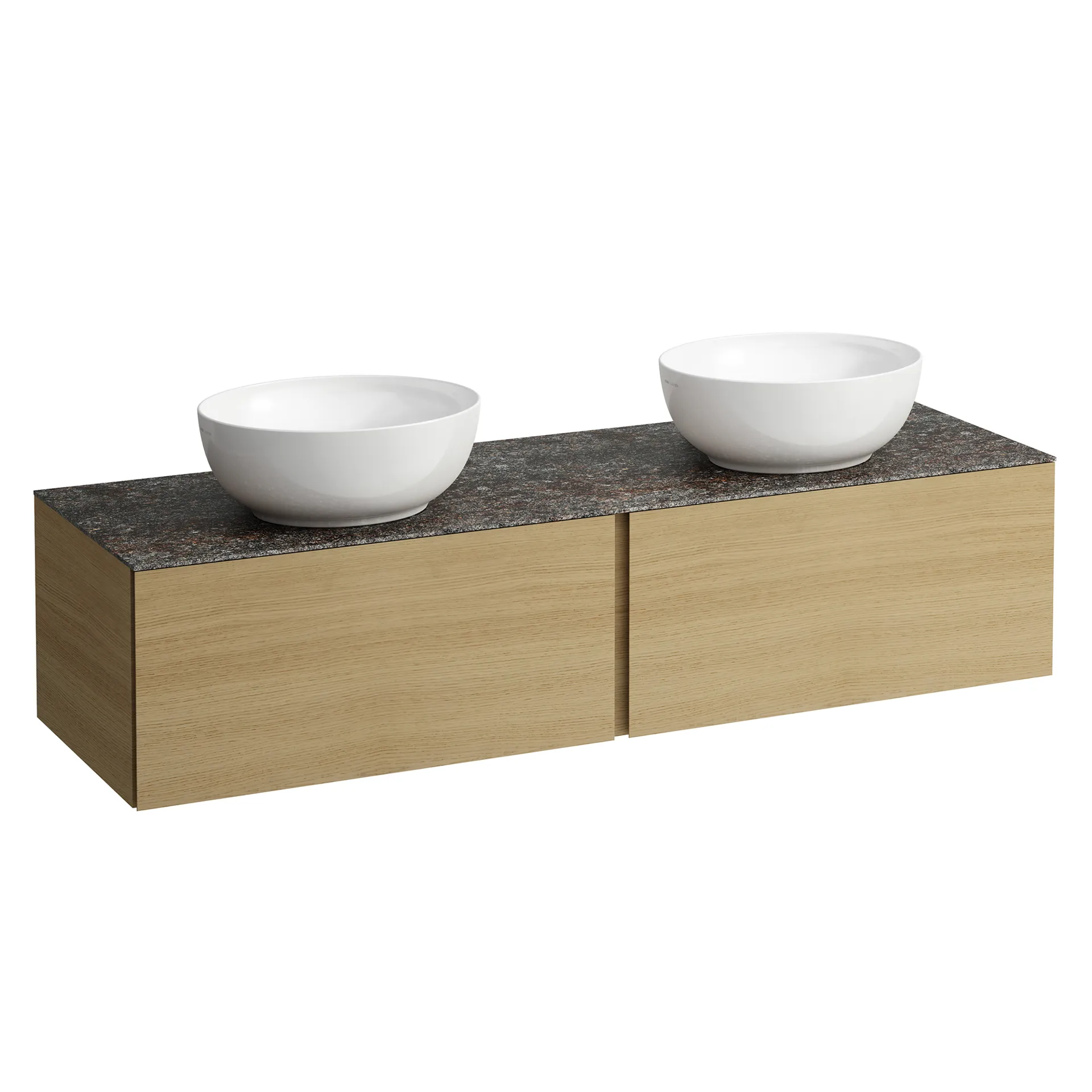 Laufen Schubladenelement „Ilbagnoalessi“ 1600 × 370 × 500 mm Eiche hell, ohne Hahnlochbohrung, links und rechts