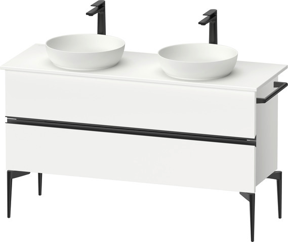 Duravit Waschtischunterschrank „Sivida“ 131,5 × 54,8 × 47,5 cm in Weiß Matt, Weiß Matt