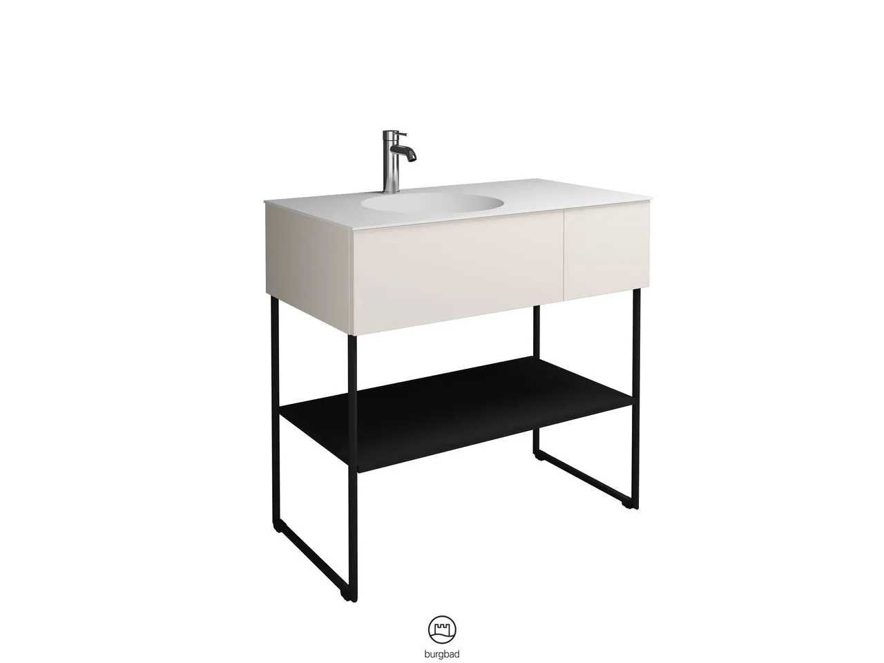 burgbad Coco Waschtisch Set, Mineralguss, Schwarz Seidenglanz burgbad Coco Waschtisch Set, Mineralguss, Schwarz Seidenglanz