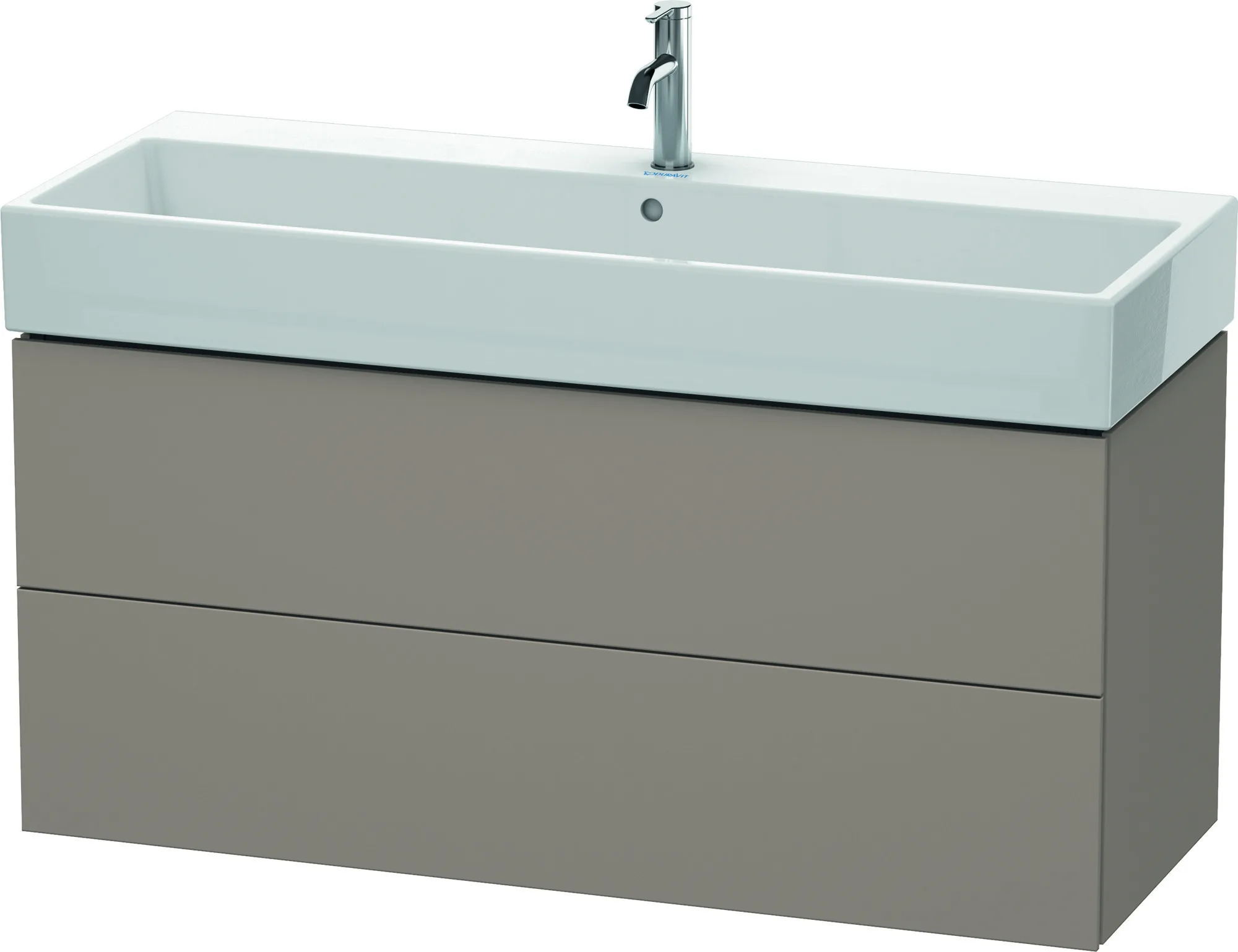 Duravit Waschtischunterschrank wandhängend „L-Cube“ 118,4 × 54,4 × 45,9 cm Basalt Matt