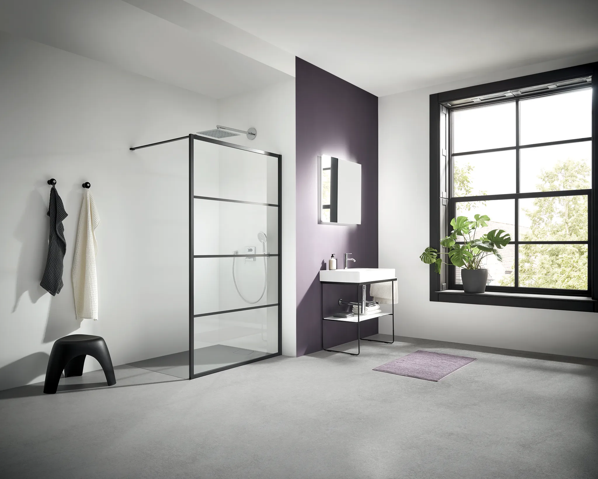 Kermi Duschdesign Walk-In-Duschkabine „WALK-IN XD“ Glas Klar, Profile Schwarz Soft (RAL 9005), BV: 890 - 910 mm WE: 890 - 910 mm H: 2000 mm Kermi Duschdesign Walk-In-Duschkabine „WALK-IN XD“ Glas Klar, Profile Schwarz Soft (RAL 9005), BV: 890 - 910 mm WE: 890 - 910 mm H: 2000 mm