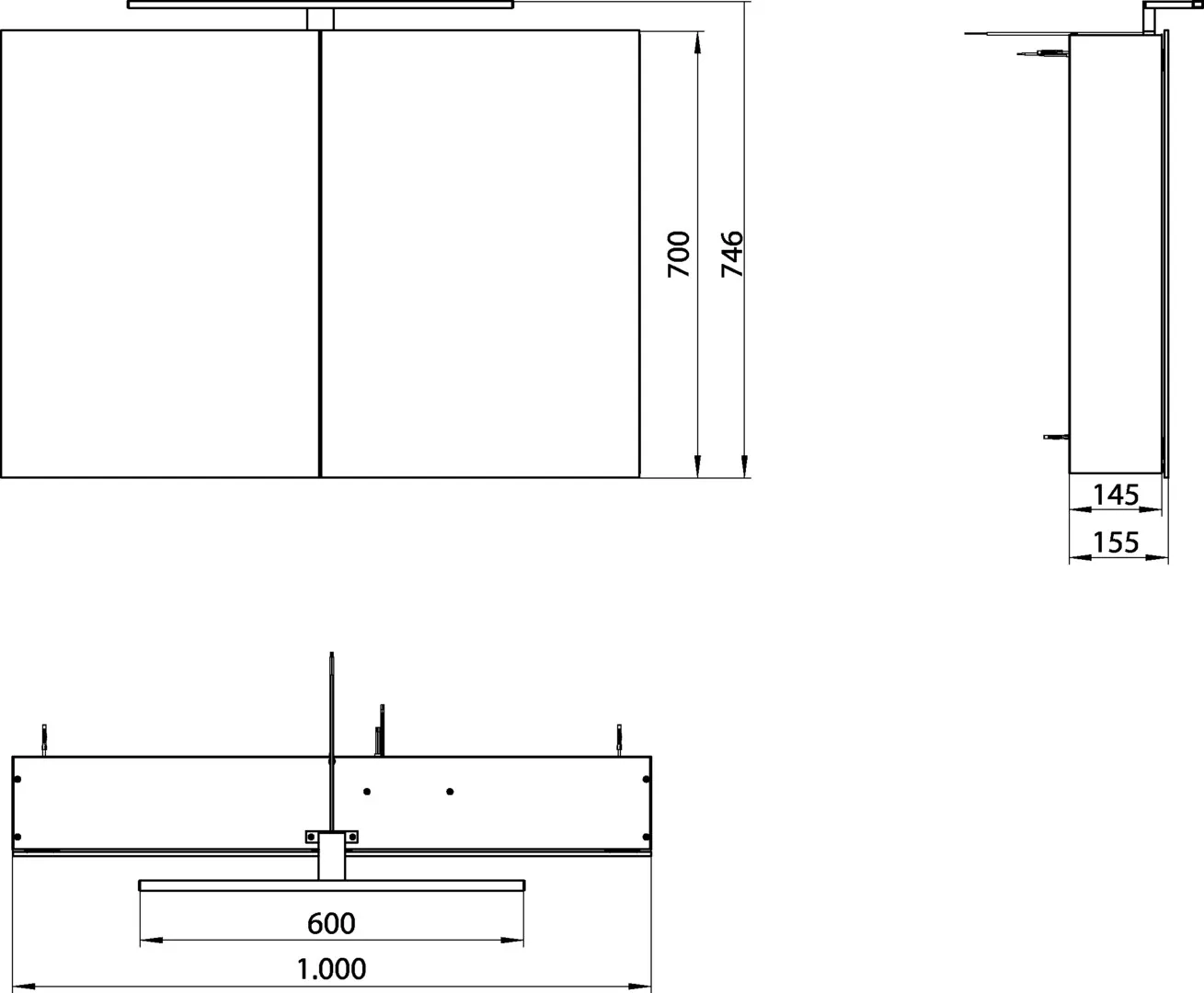 emco Spiegelschrank „mee“ 100 × 74,6 × 15,5 cm in weiß