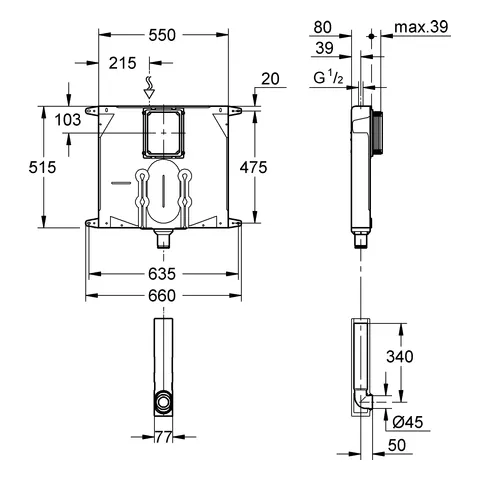 Spülkasten für WC 38863, 6-9l, 2 Mengen oder Start & Stopp, Wasseranschluss von oben Spülkasten für WC 38863, 6-9l, 2 Mengen oder Start & Stopp, Wasseranschluss von oben