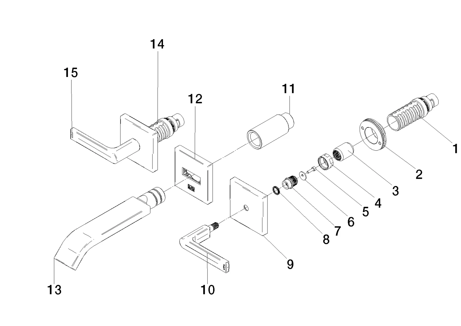 Waschtisch-Wandbatterie ohne Ablaufgarnitur IMO Chrom 36707671 Waschtisch-Wandbatterie ohne Ablaufgarnitur IMO Chrom 36707671