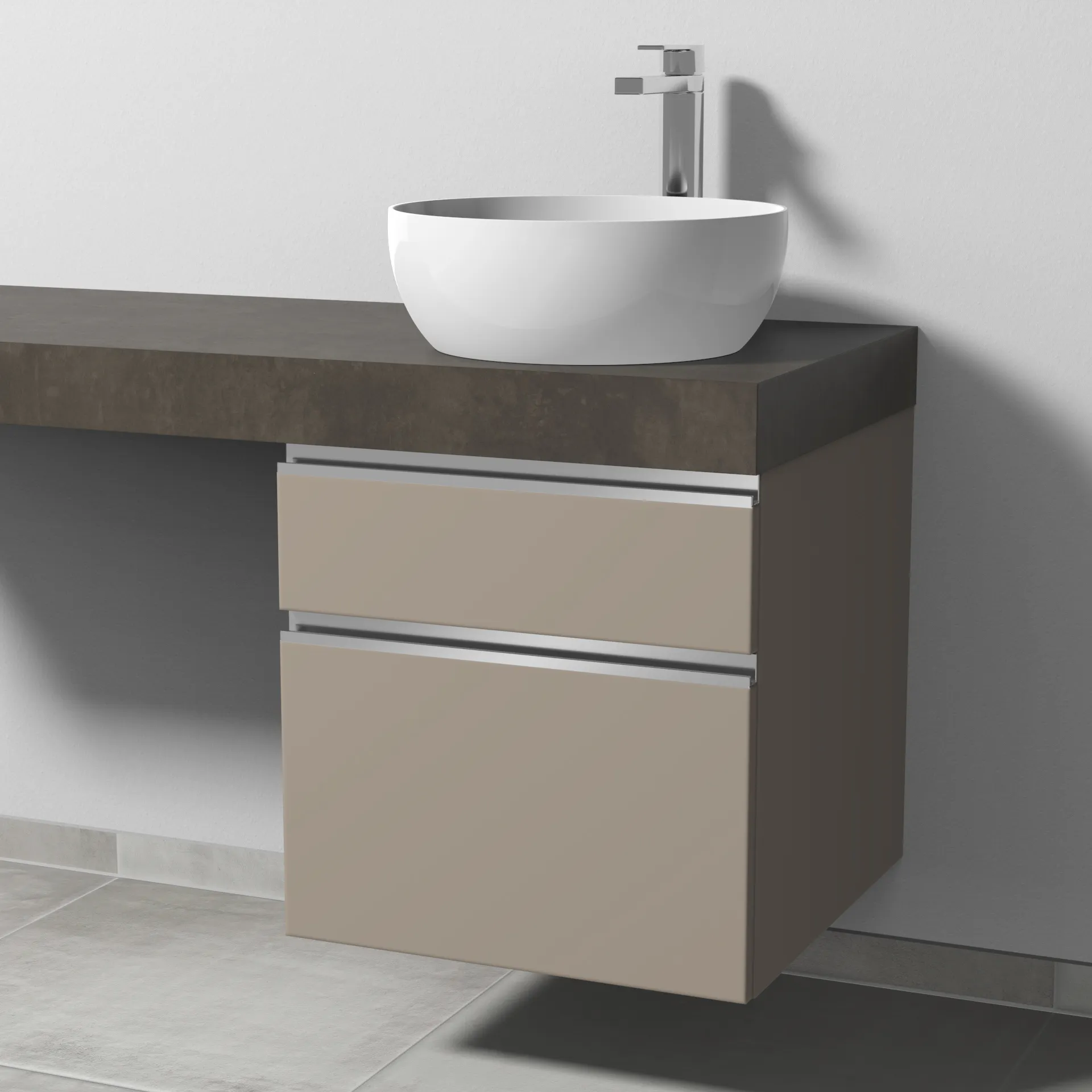 Sanipa Waschtischunterschrank „2morrow“ 500 × 510 × 520 mm in Sandgrau (matt)