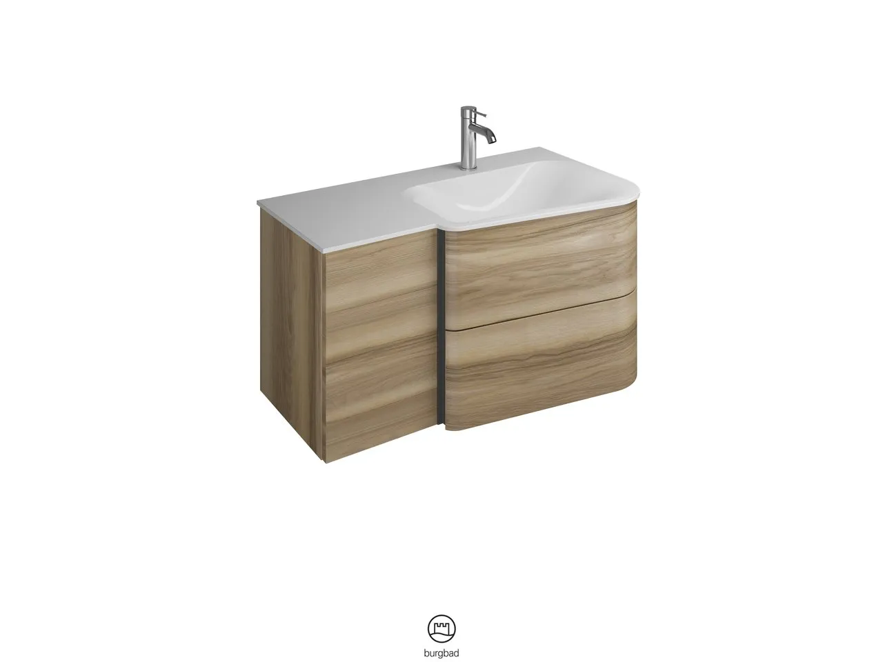 burgbad Badmöbelset „Badu“ Griffleiste, Weiß, in Weiß Matt burgbad Badmöbelset „Badu“ Griffleiste, Weiß, in Weiß Matt