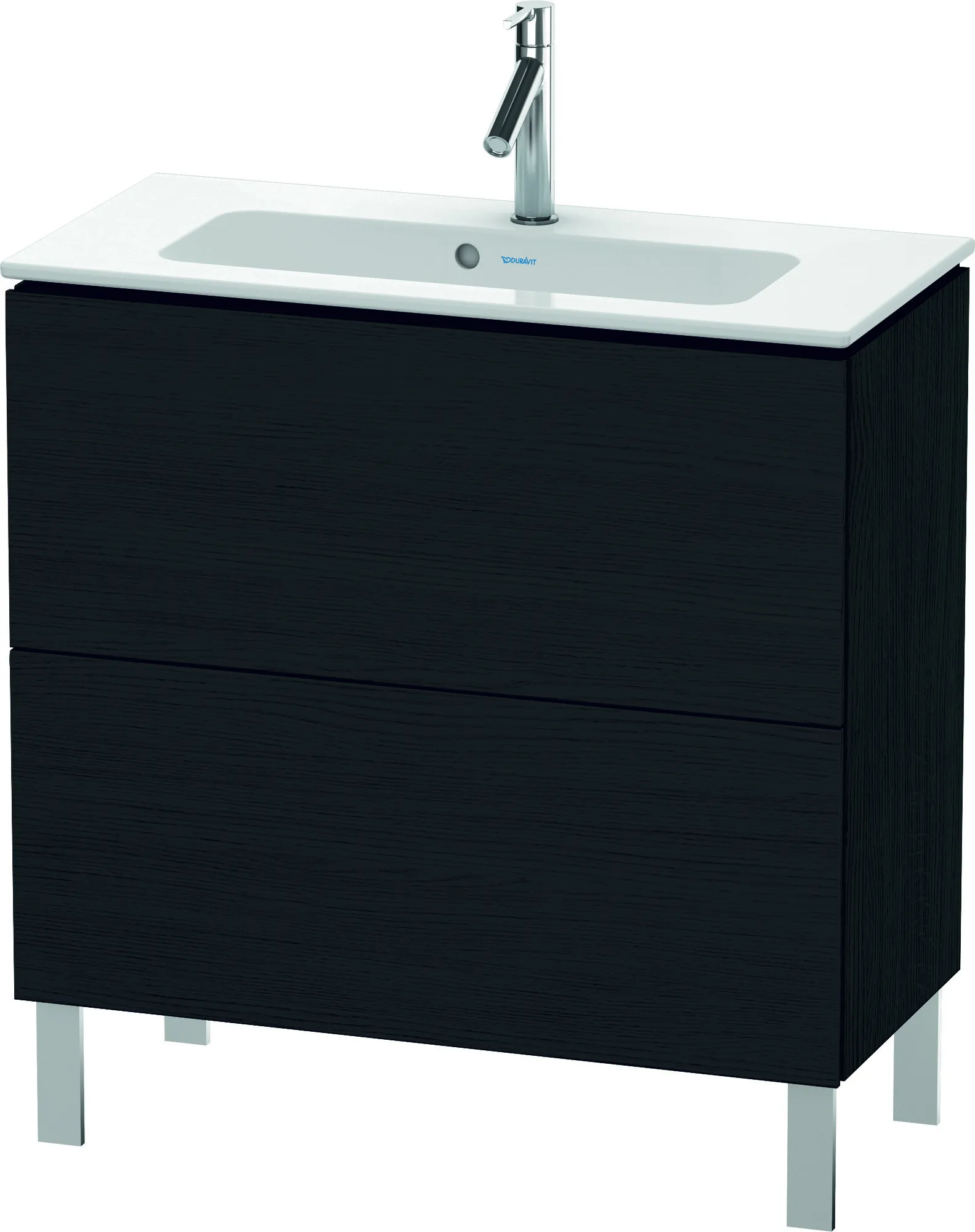 Duravit Waschtischunterschrank bodenstehend „L-Cube“ 82 × 70,4 × 39,1 cm Eiche Schwarz