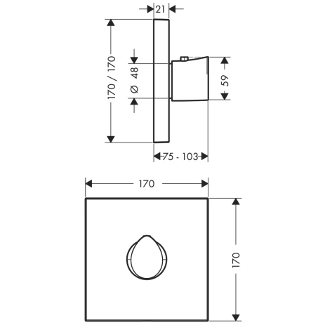 Thermostat Unterputz Axor Starck Organic High Flow Fertigset chrom