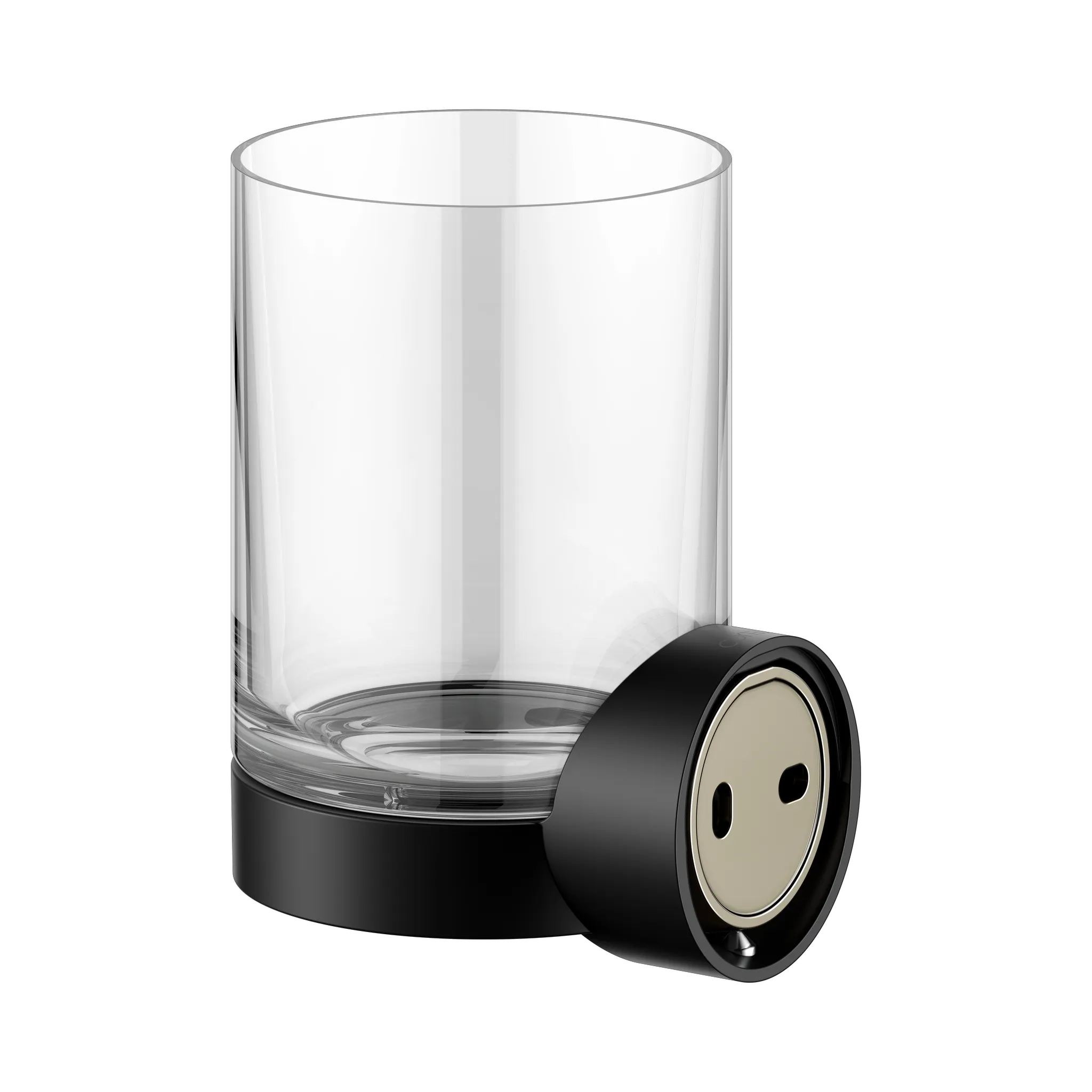 Collection REVA Glashalter mit Echtkristall-Glas schwarz matt