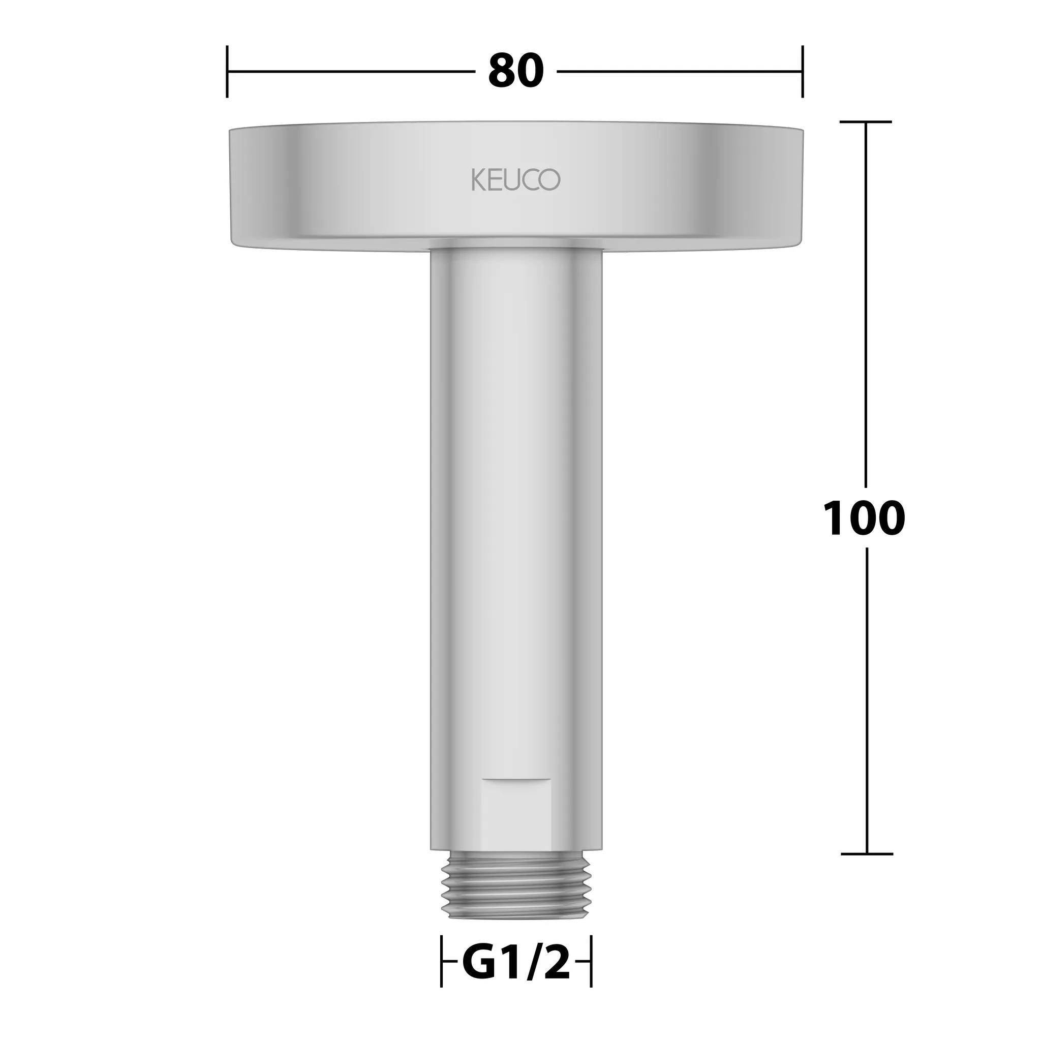 Elegance 51689170100 Brausearm Deckenanschluß rund 100 mm Aluminium-finish Elegance 51689170100 Brausearm Deckenanschluß rund 100 mm Aluminium-finish