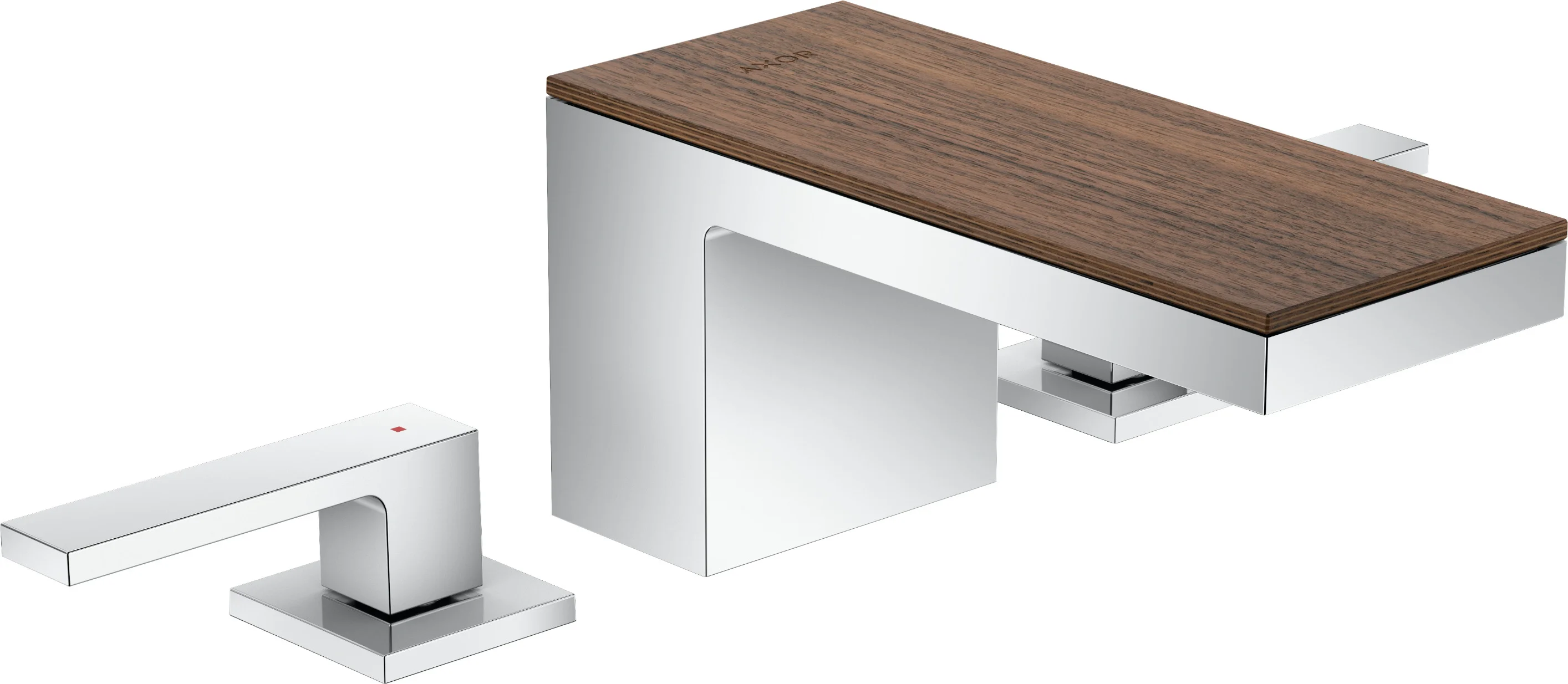 Hansgrohe AXOR MyEdition 3-Loch Waschtischarmatur Chrom, Ausladung 151 mm, Auslaufhöhe 70 mm, Hebelgriff, PowderRain Strahlart, max. Durchfluss 5 l/min, DN15 Anschluss