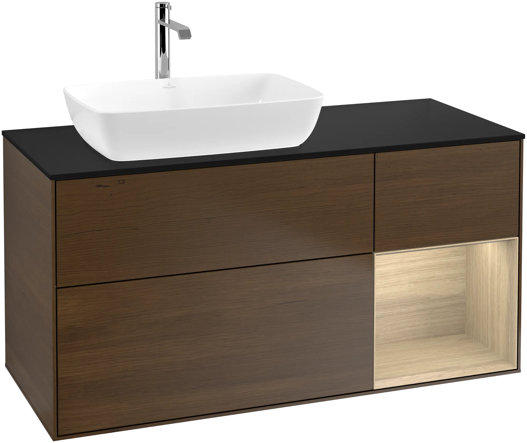 Villeroy & Boch Finion Waschbeckenunterschrank F81, 1200 x 603 x 501 mm, links, mit LED-Beleuchtung