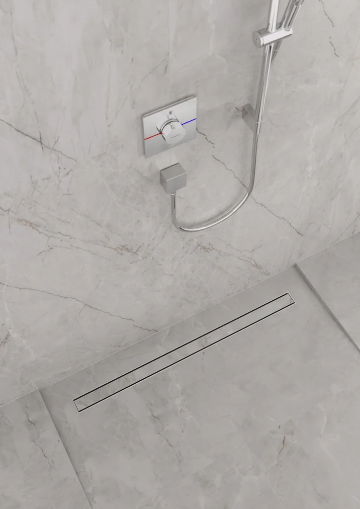 Hansgrohe RainDrain Match Duschrinne 1200 mm mit höhenverstellbarem Rahmen, Edelstahl gebürstet Hansgrohe RainDrain Match Duschrinne 1200 mm mit höhenverstellbarem Rahmen, Edelstahl gebürstet
