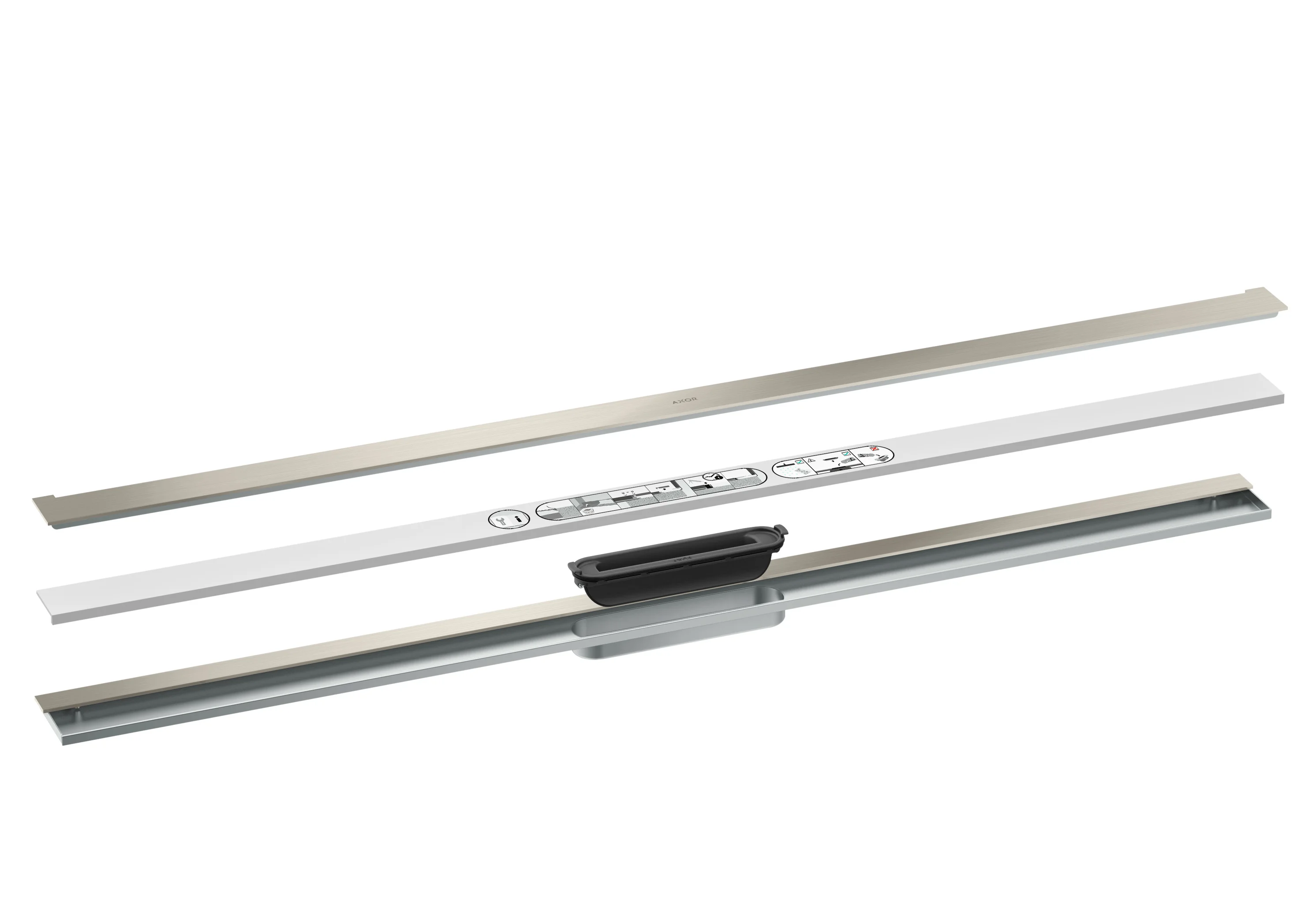Hansgrohe AXOR Drain Fertigset Duschrinne 1200 mm Edelstahl wandangebunden
