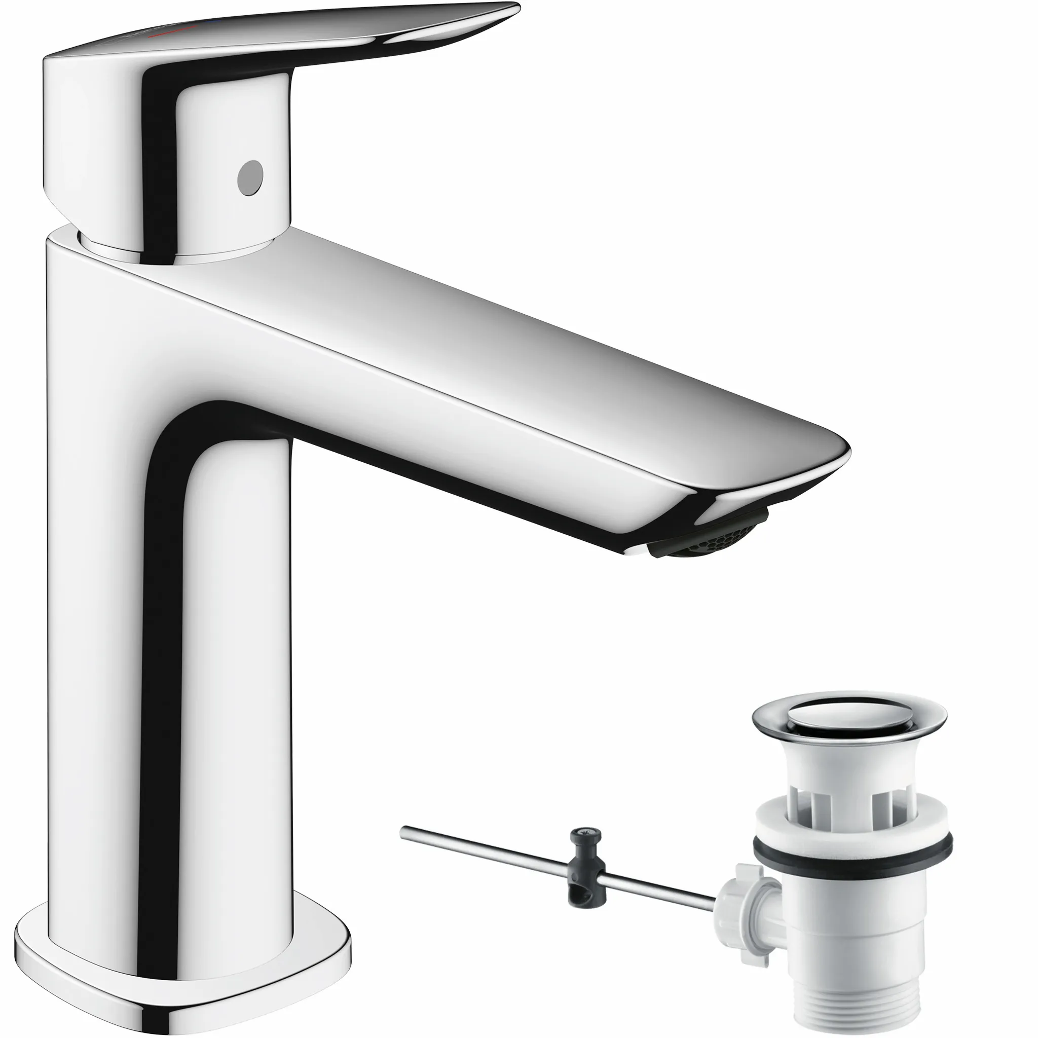 Hansgrohe Logis Einhebel-Waschtischmischer 110 Fine CoolStart mit Zugstangen-Ablaufgarnitur, Chrom Hansgrohe Logis Einhebel-Waschtischmischer 110 Fine CoolStart mit Zugstangen-Ablaufgarnitur, Chrom