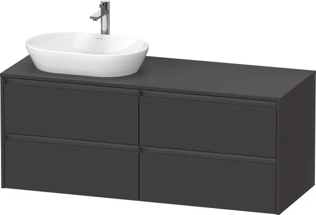 Duravit Waschtischunterschrank wandhängend „Ketho.2“ 140 × 56,8 × 55 cm in Graphit Supermatt