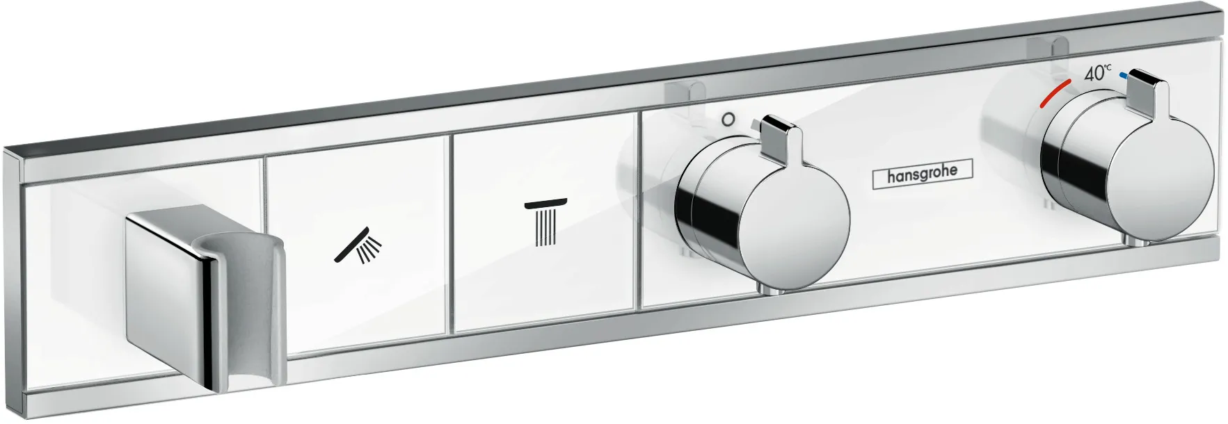 Thermostat Unterputz RainSelect Fertigset 2 Verbraucher weiss/chrom