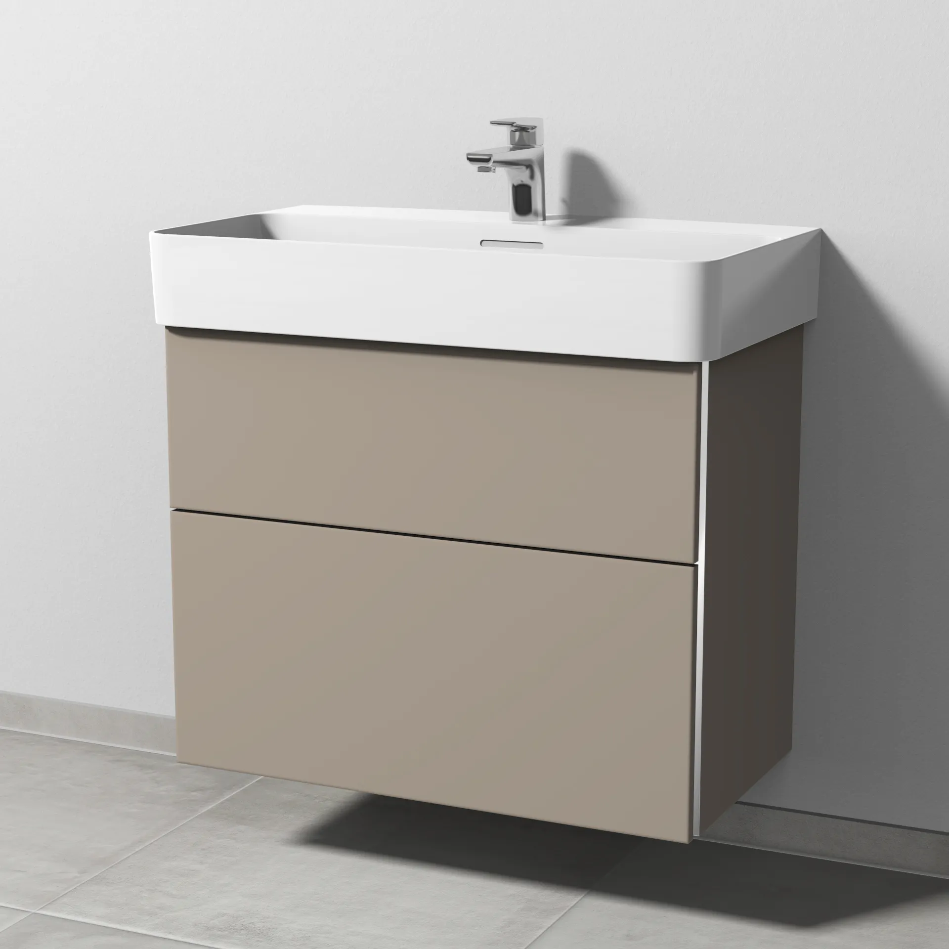 Sanipa Waschtischunterschrank „3way“ passend zu Keramik-Waschtische VAL von Laufen 710 × 588 × 397 mm in Sandgrau (matt) Sanipa Waschtischunterschrank „3way“ passend zu Keramik-Waschtische VAL von Laufen 710 × 588 × 397 mm in Sandgrau (matt)