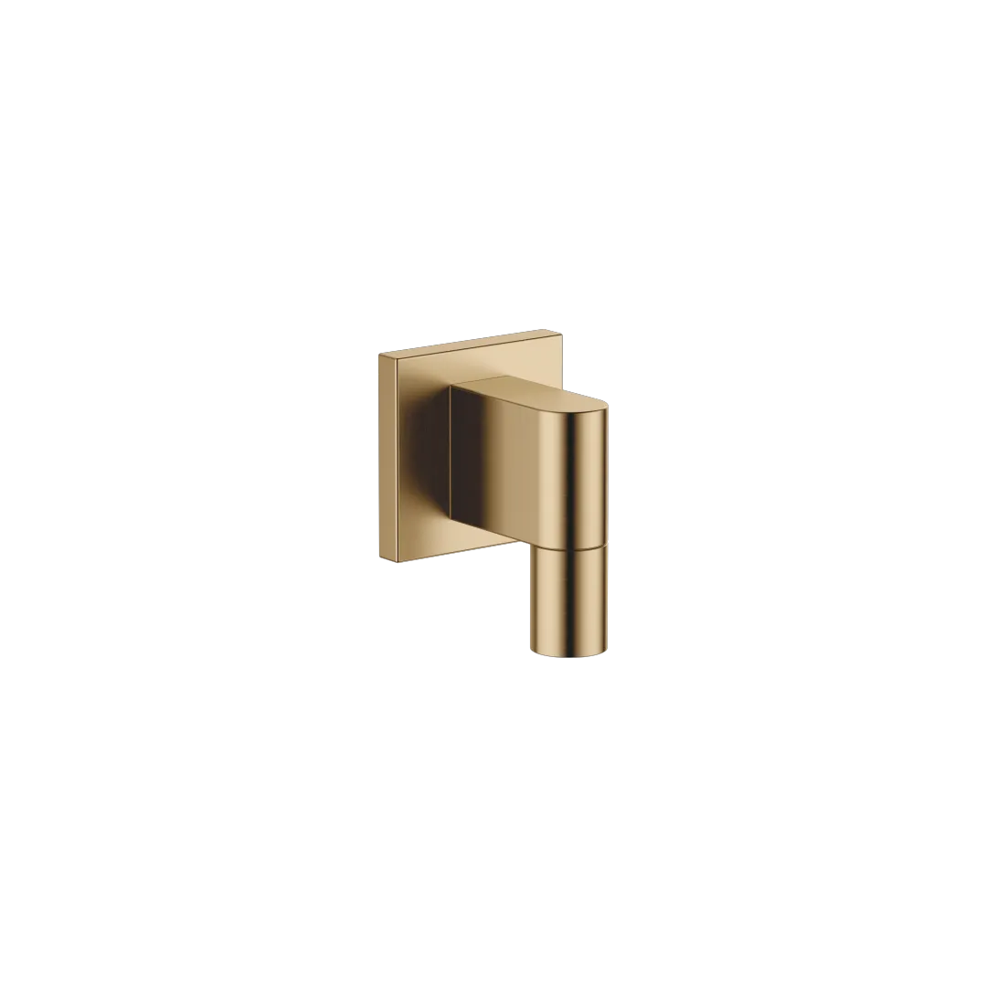 Dornbracht Wandanschlussbogen Dark Brass gebürstet, Brauseabgang ⅜", Rosette 60x60mm, Anschluss ½", Eigensicher gegen Rückfließen