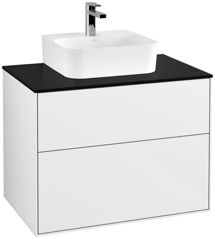 Villeroy & Boch Waschtischunterschrank „Finion“ für Schrankwaschtisch 80 × 60,3 × 50,1 cm 2 Schubladen, für Waschtischposition mittig, inkl. Beleuchtung