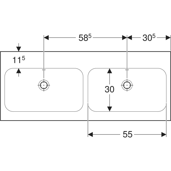 Wandwaschtisch „iCon Light“, links und rechts, rechteckig 120 × 48 cm mit KeraTect® Wandwaschtisch „iCon Light“, links und rechts, rechteckig 120 × 48 cm mit KeraTect®