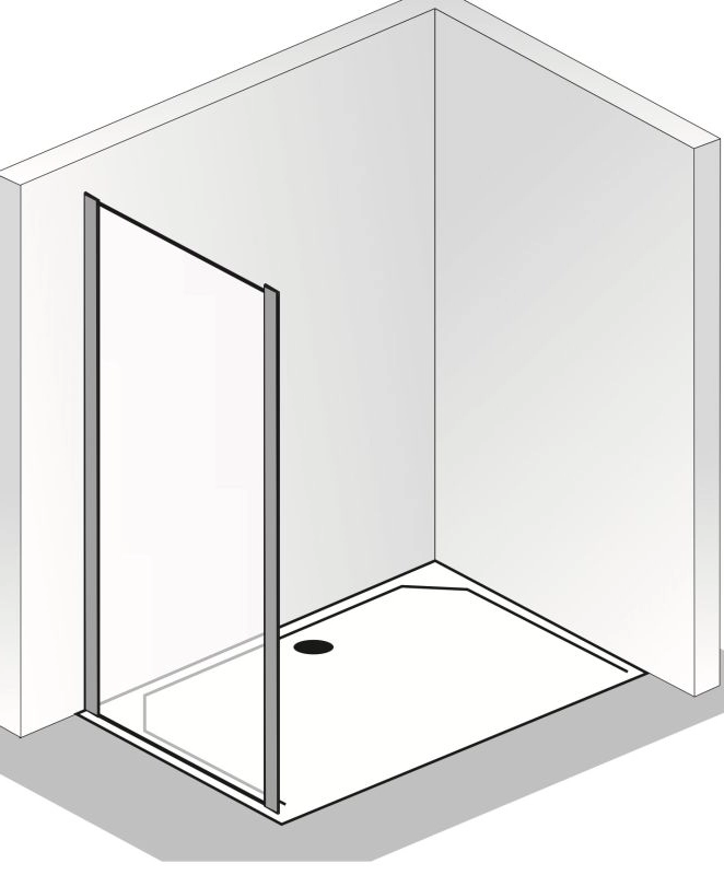 HSK gerahmte Seitenwand für Schiebetür „Favorit“ Glas Klar hell, Profile Alu Silber-matt, für #Türbreite#, H: 1850 mm HSK gerahmte Seitenwand für Schiebetür „Favorit“ Glas Klar hell, Profile Alu Silber-matt, für #Türbreite#, H: 1850 mm